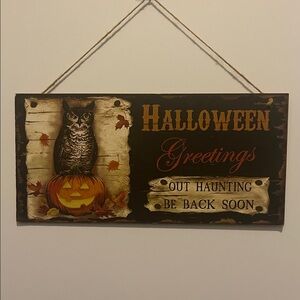 Halloween Owl Wall Sign